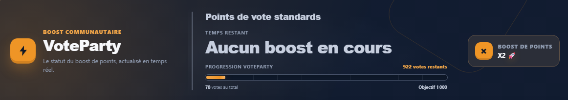 Progression et boost de la VoteParty